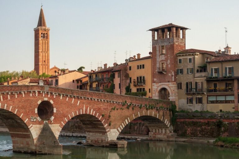 Ponte Pietra over the Adige in Verona, Italy